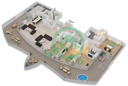 Marina Mansions - 4 Bed Apartments Type A Floor plan
