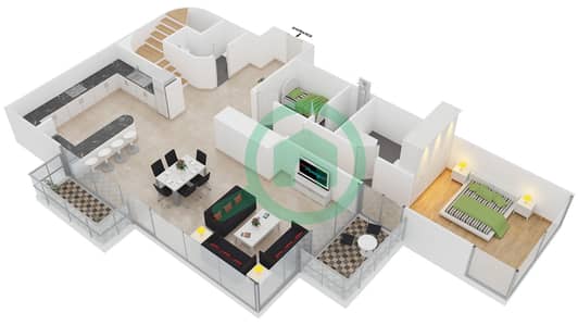 المخططات الطابقية لتصميم النموذج 4 شقة 4 غرف نوم - جولد كريست فيوز 2