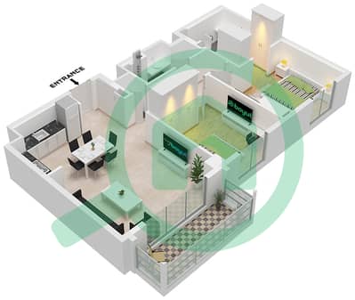 Cedar at Creek Beach Building 1 - 2 Bedroom Apartment Unit 1,2 FLOOR 1-9 Floor plan