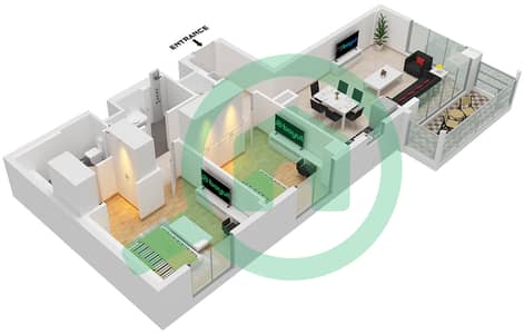 Cedar at Creek Beach Building 1 - 2 Bedroom Apartment Unit 2,3 FLOOR 1-9 Floor plan