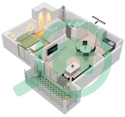 Cedar at Creek Beach Building 1 - 1 Bedroom Apartment Unit 4 FLOOR 1 Floor plan