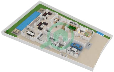 المخططات الطابقية لتصميم النموذج C فیلا 4 غرف نوم - فلل داماك رويال جولف بوتيك