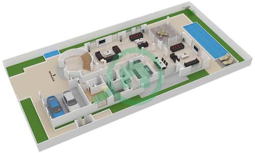 المخططات الطابقية لتصميم النموذج D فیلا 4 غرف نوم - فلل داماك رويال جولف بوتيك