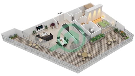 المخططات الطابقية لتصميم النموذج B شقة 3 غرف نوم - سوهو سكوير
