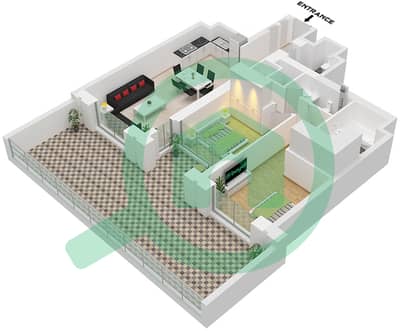 Downtown Views II Tower 3 - 2 Bedroom Apartment Unit 6 FLOOR 1 Floor plan