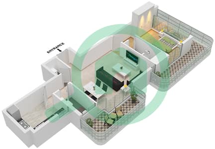 Creek View by Iraz - 1 卧室公寓类型／单位B / UNIT 11 FLOOR 2,3戶型图
