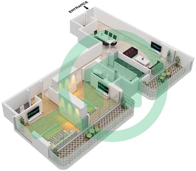 Creek View by Iraz - 2 Bedroom Apartment Type/unit C / UNIT 4,6 FLOOR 1-13 Floor plan