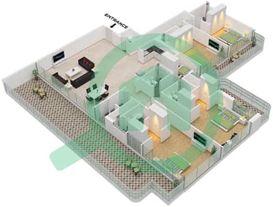 Creek View by Iraz - 4 Bedroom Apartment Type/unit A / UNIT 1 FLOOR 14 Floor plan