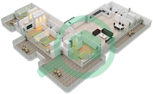 Creek View by Iraz - 4 卧室公寓类型／单位C / UNIT 3 FLOOR 14戶型图