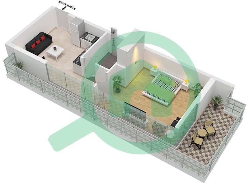 Dusit Princess Rijas - 1 Bedroom Apartment Unit 11 FLOOR 3,6 Floor plan Unit Floor 3,6 interactive3D