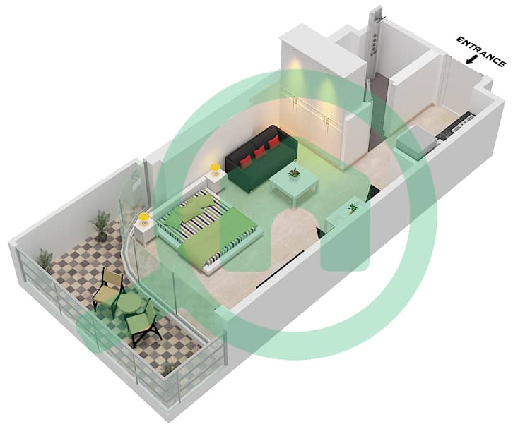 المخططات الطابقية لتصميم الوحدة 5 FLOOR 1 شقة استوديو - الأقصر بواسطة امتياز Unit 5 Floor 1 interactive3D