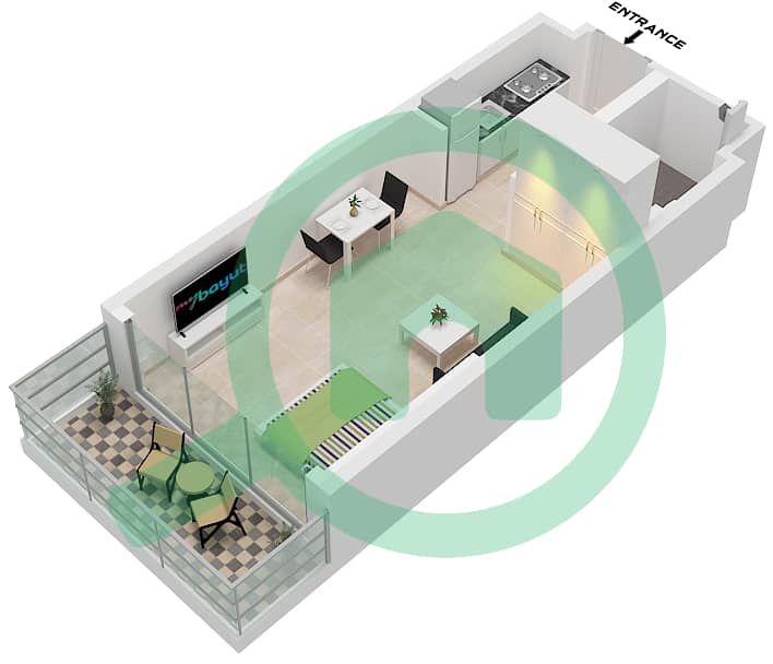 المخططات الطابقية لتصميم الوحدة 7 FLOOR 1 شقة استوديو - الأقصر بواسطة امتياز Unit 7 Floor 1 interactive3D
