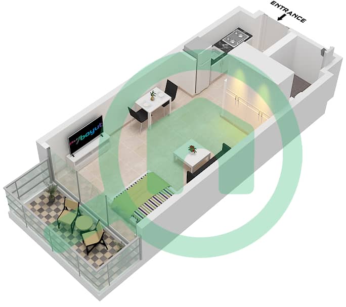 المخططات الطابقية لتصميم الوحدة 3 FLOOR 2-8,30 شقة استوديو - الأقصر بواسطة امتياز Unit 3 Floor 2-8,30 interactive3D