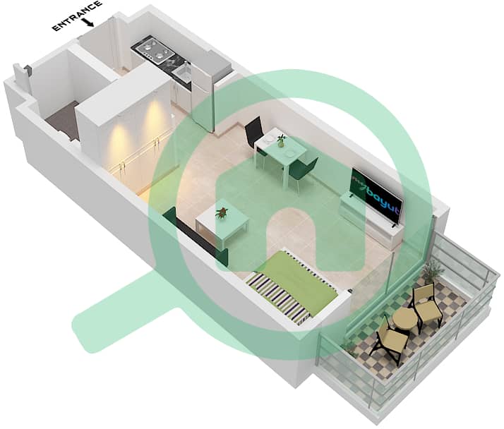 المخططات الطابقية لتصميم الوحدة 6 FLOOR 2-8,22-29 شقة استوديو - الأقصر بواسطة امتياز Unit 6 Floor 2-8,22-29 interactive3D