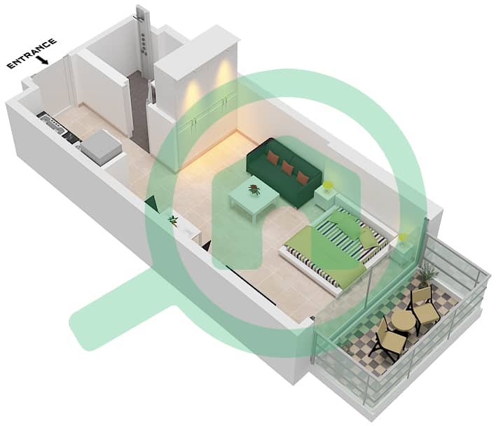 المخططات الطابقية لتصميم الوحدة 7 FLOOR 2-8,22-29 شقة استوديو - الأقصر بواسطة امتياز Unit 7 Floor 2-8,22-29 interactive3D