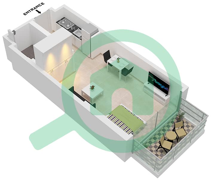المخططات الطابقية لتصميم الوحدة 8 FLOOR 2-8,22-29 شقة استوديو - الأقصر بواسطة امتياز Unit 8 Floor 2-8,22-29 interactive3D