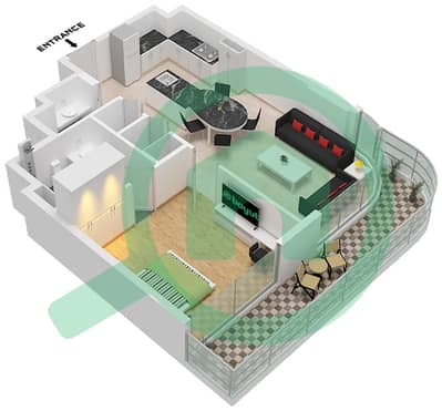 伊姆蒂亚兹卢克索公寓 - 1 卧室公寓单位3-5 FLOOR 2-14,17-30戶型图