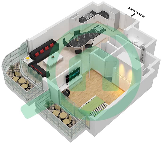 المخططات الطابقية لتصميم الوحدة 4,5 FLOOR 9-14,17-21,30 شقة 1 غرفة نوم - الأقصر بواسطة امتياز Unit 4 Floor 9-14,17-21 
Unit 5 Floor 30 interactive3D