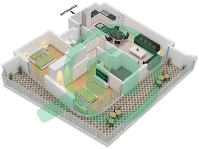 المخططات الطابقية لتصميم الوحدة 15 FLOOR 1 شقة 2 غرفة نوم - الأقصر بواسطة امتياز
