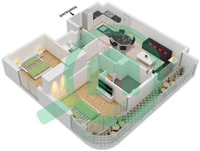 المخططات الطابقية لتصميم الوحدة 1 FLOOR 2-14,17-30 شقة 2 غرفة نوم - الأقصر بواسطة امتياز