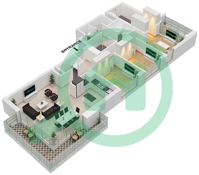 Golf Heights - 3 Bedroom Apartment Type/unit A / UNIT 1,4 FLOOR 2-43 Floor plan