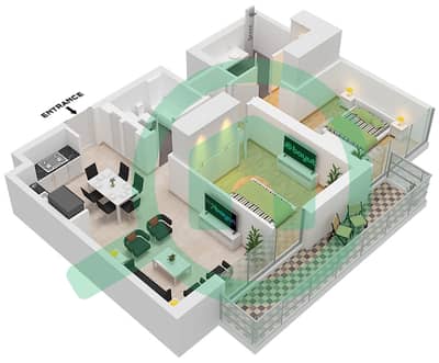 Golf Heights - 2 Bedroom Apartment Type/unit B1 / UNIT 3,6 FLOOR 6-24 Floor plan