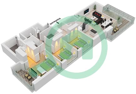 Golf Heights - 3 Bedroom Apartment Type/unit A1/UNIT 4,6,7 FLOOR 6-43 Floor plan