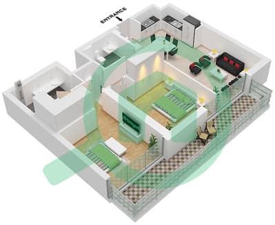 Golf Heights - 2 Bedroom Apartment Type/unit C / UNIT 5 FLOOR 25-36 Floor plan