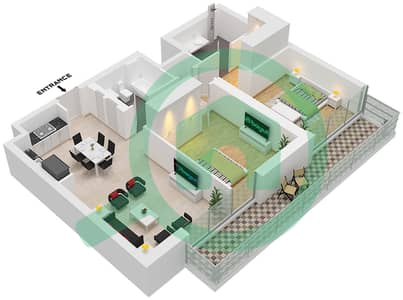 Golf Heights - 2 Bedroom Apartment Type/unit C1 / UNIT 6 FLOOR 25-36 Floor plan