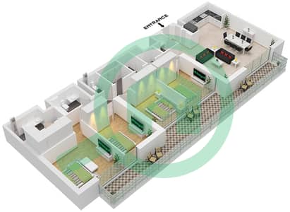 Golf Heights - 4 Bedroom Apartment Type/unit A / UNIT 5 FLOOR 37-43 Floor plan