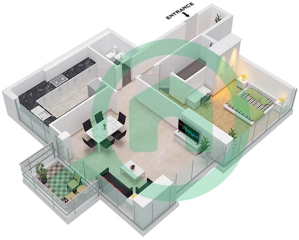 Type 1 Floor 1-13,15-27,29-35