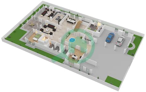 المخططات الطابقية لتصميم النموذج ASHBURN فیلا 5 غرف نوم - مساكن نار