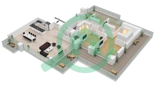المخططات الطابقية لتصميم النموذج / الوحدة A.1 / UNIT 3M,12 FLOOR 9 شقة 4 غرف نوم - سنترال بارك ثايم
