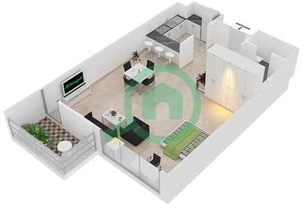 Bahar 5 - Studio Apartment Unit 53 Floor plan