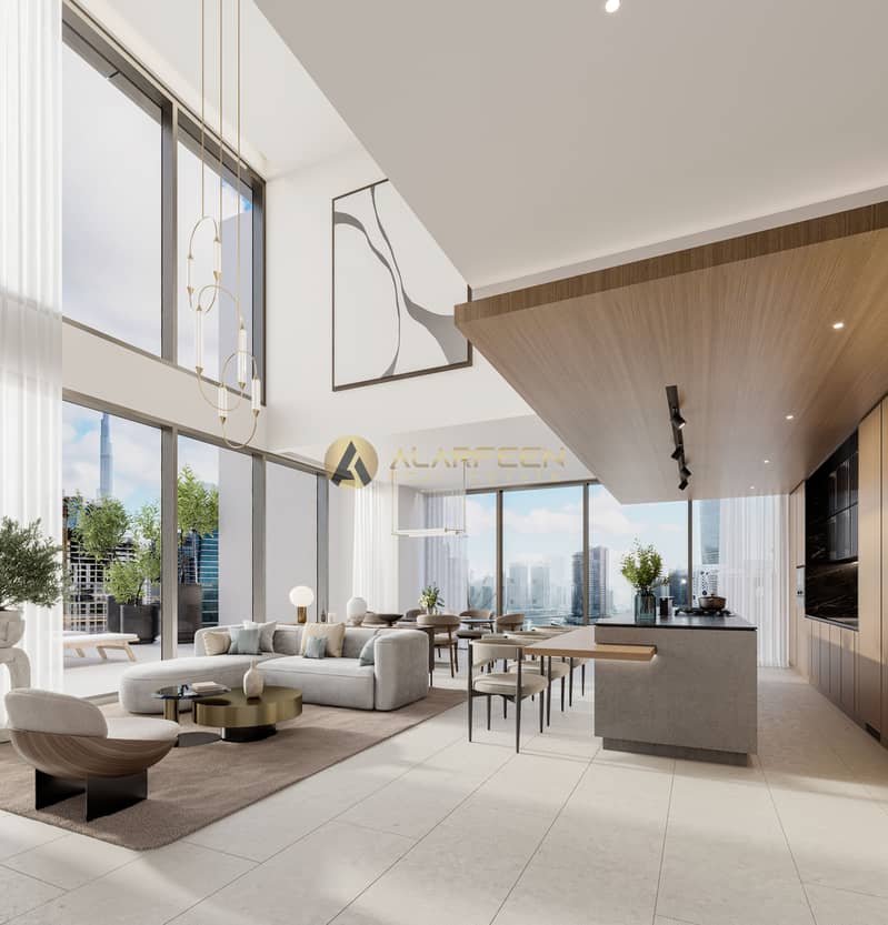 7 One River Point_Duplex living and dining. jpg