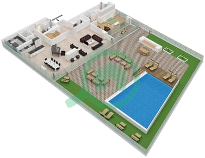 Rixos Dubai Islands Hotel & Residences - 4 Bedroom Apartment Unit 6 FLOOR 6 Floor plan