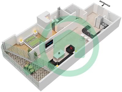 المخططات الطابقية لتصميم التصميم 8 FLOOR 9-46,49-69 شقة 1 غرفة نوم - الحبتور تاور