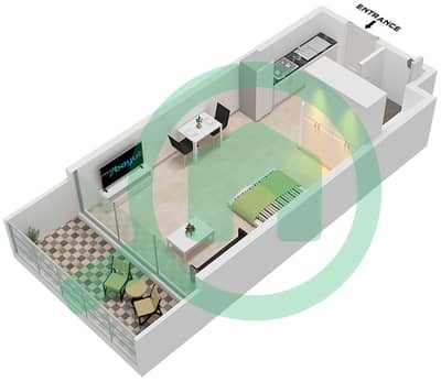 Mayyas at the Bay - Studio Apartment Type A FLOOR 1-8 Floor plan