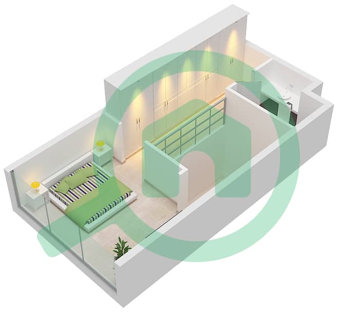 海湾玛雅酒店 - 1 卧室公寓类型B DUPLEX戶型图 Type B Floor Upper Ground interactive3D