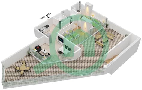 Майяс ат зе Бэй - Апартамент 2 Cпальни планировка Тип A FLOOR 1-8