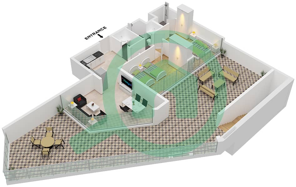 Mayyas at the Bay - 2 Bedroom Apartment Type A FLOOR 1-8 Floor plan Type A Floor 1-8 interactive3D