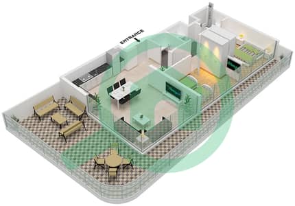 Майяс ат зе Бэй - Апартамент 2 Cпальни планировка Тип C FLOOR 1-8