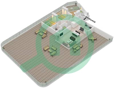 Майяс ат зе Бэй - Апартамент 3 Cпальни планировка Тип A FLOOR 1-8