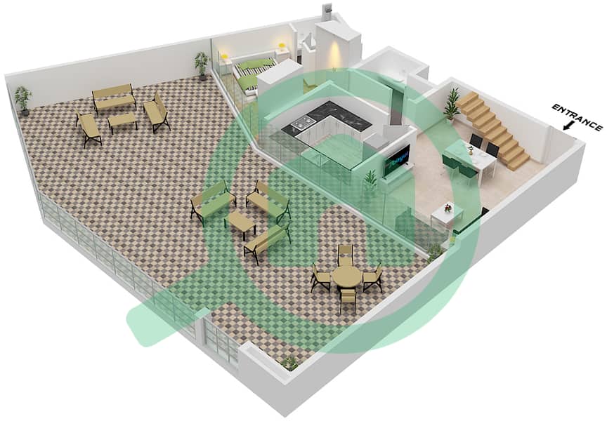 Mayyas at the Bay - 3 Bedroom Apartment Type B DUPLEX Floor plan Type B Floor Lower Ground interactive3D
