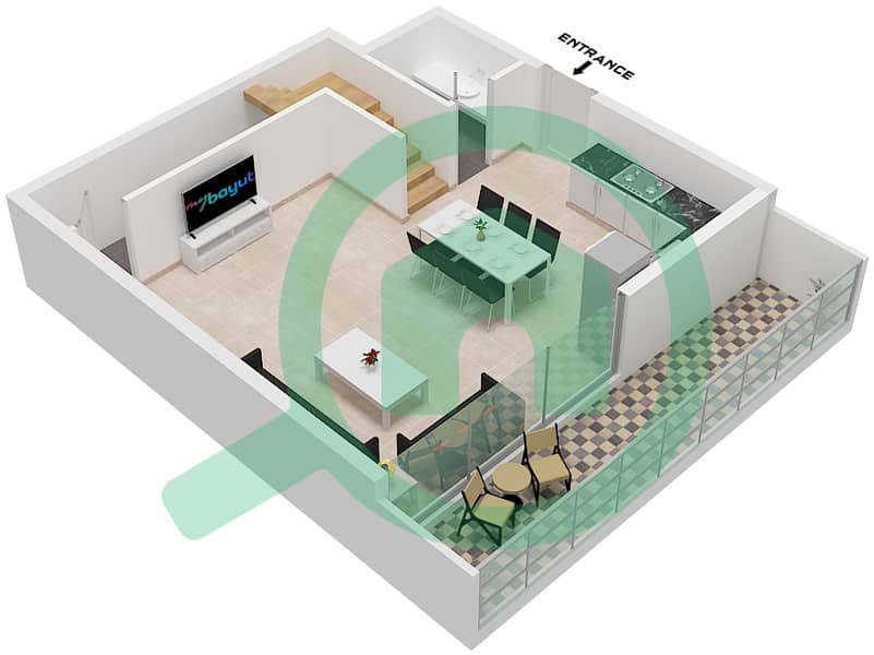 Mayyas at the Bay - 3 Bedroom Townhouse Type B Floor plan Type B Floor Lower Ground interactive3D