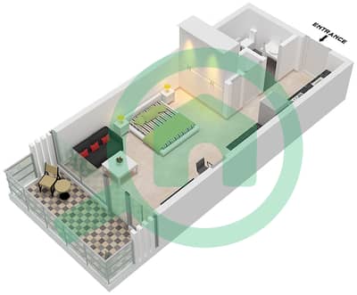Porto Playa - Studio Apartment Type/unit A / UNIT E14-17,W7-W9,W16 Floor plan