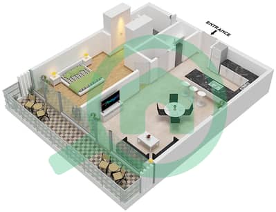 Porto Playa - 1 Bedroom Apartment Type/unit A/UNIT E6,E8-12,E18,W4,W6 Floor plan
