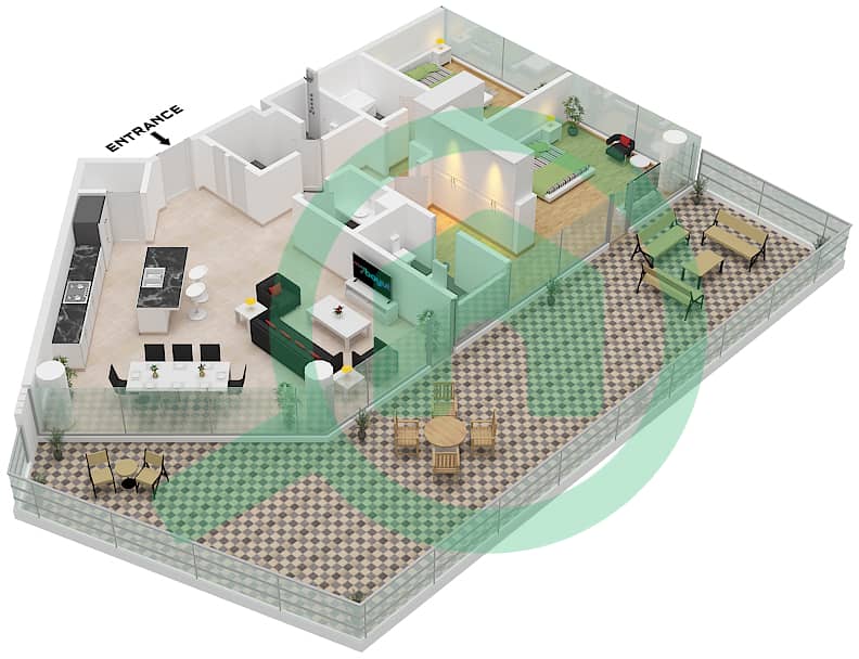 Porto Playa - 2 Bedroom Apartment Type/unit D / UNIT E6,E7,E9,W10,W11 Floor plan Type D Unit E9,W10 Floor 6 .
Unit E7,W11 Floor 7 
Unit E6,W11 Floor 8 interactive3D