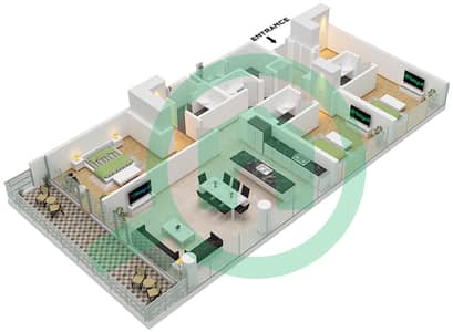 Porto Playa - 3 Bedroom Apartment Type/unit A / UNIT E1,E3,W1,W4,W14 Floor plan