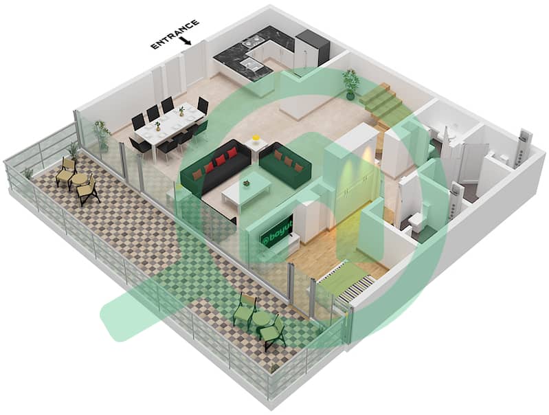 Porto Playa - 3 Bedroom Villa Type/unit A / UNIT A,B,C,H Floor plan Type A Unit A,B,C,H Lower Floor Ground Floor interactive3D